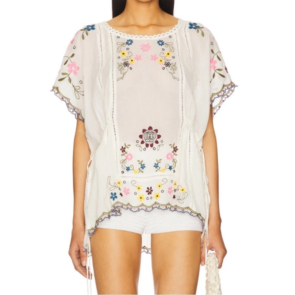 Free People Danielle Embroidered Top
